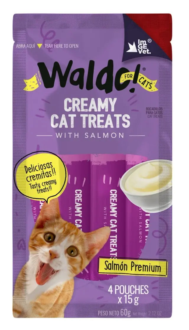 Waldo Creamy Cat Treat Salmon Waldo Prem60G