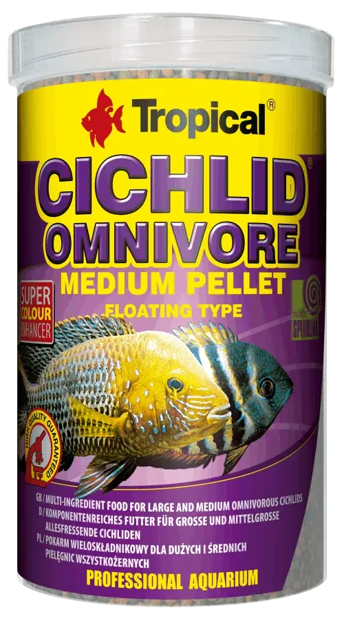 Cichlid Omnivore Medium Pellet 1000Ml/36