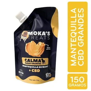 Moka's Treats Mantequilla de Maní Calma con CBD - Razas Grandes 150g