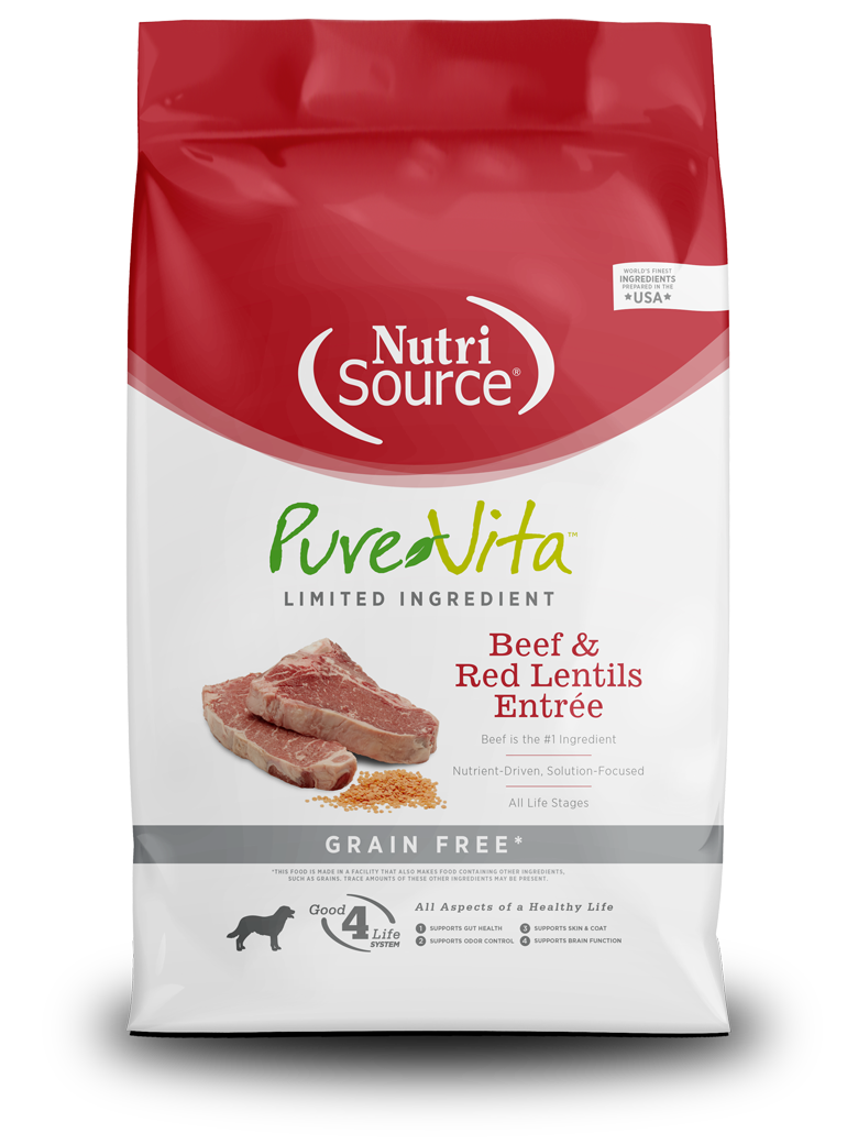 NutriSource Pure Vita Beef and Red Lentils Grain Free