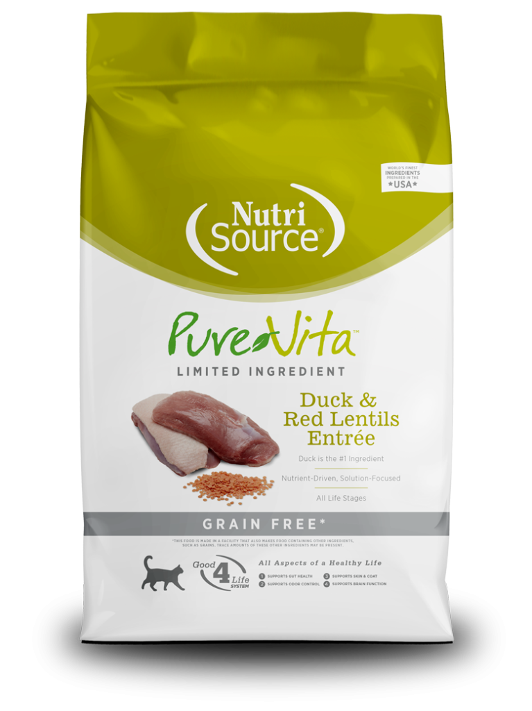 NutriSource Pure Vita Cat Duck and Red Lentils Grain Free