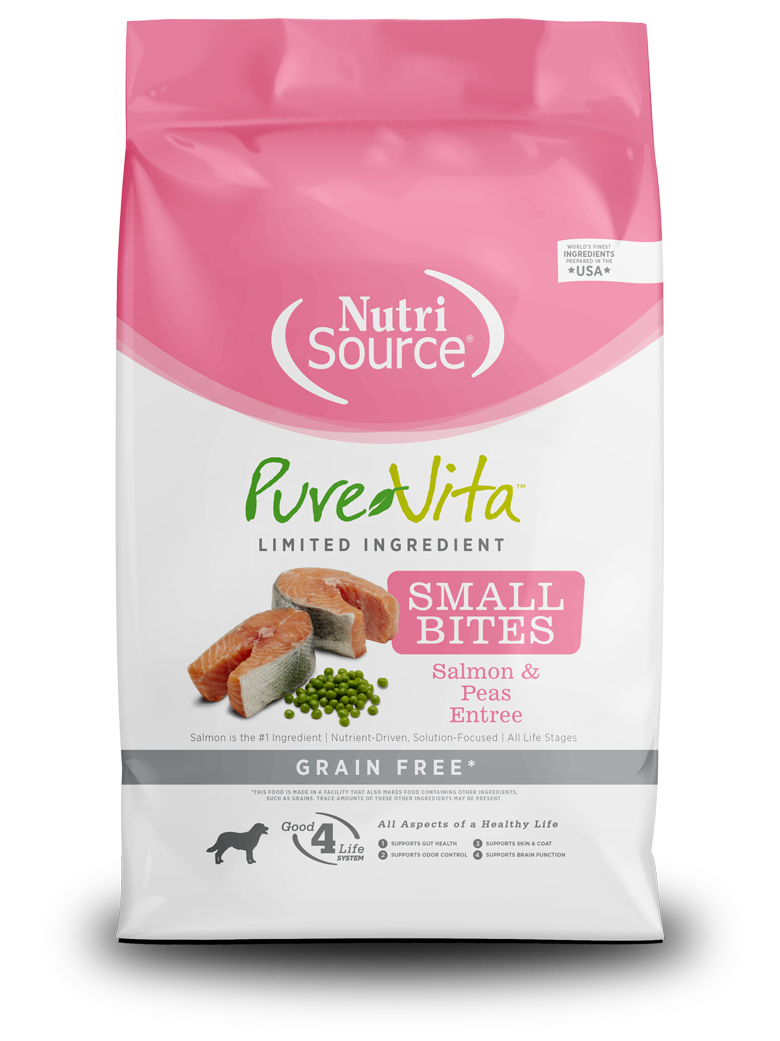 NutriSource Pure Vita Salmon and Peas Small Bites