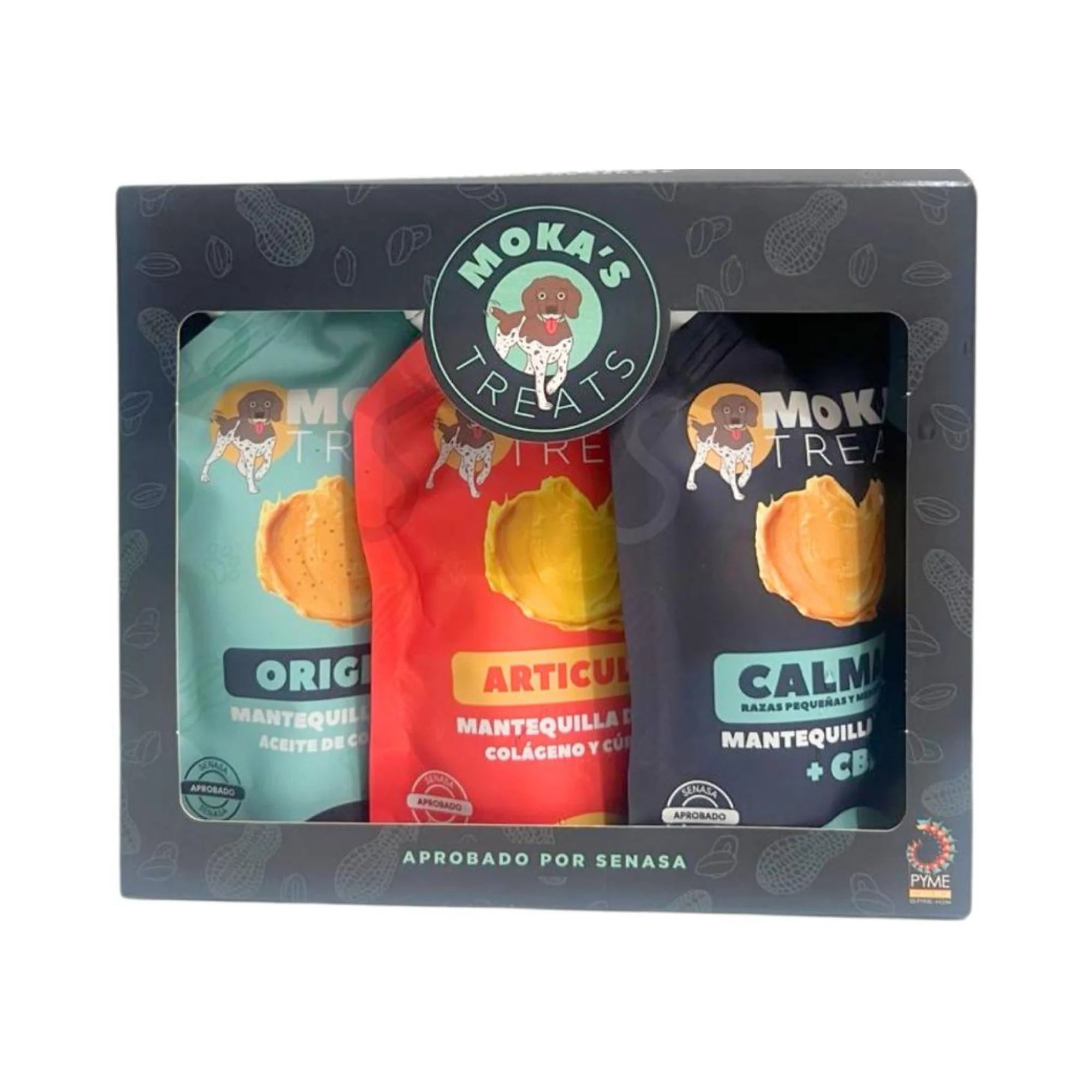 Moka's Treats 3 Pack Mantequilla de Maní Surtido - Razas Pequeñas y Medianas