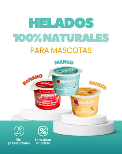 Moka's Treats Helado para Perros Tarrito Individual 70g (Sandía, Banano o Mango)