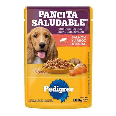 Pedigree Pouch Pancita Saludable Salmón y Arroz Integral 100gr